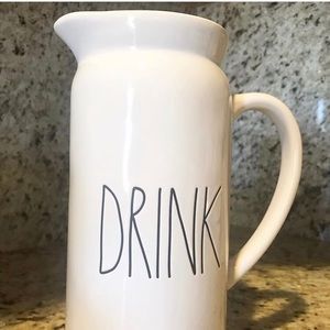 Rae Dunn DRINK Ceramic Pitcher 42 oz.